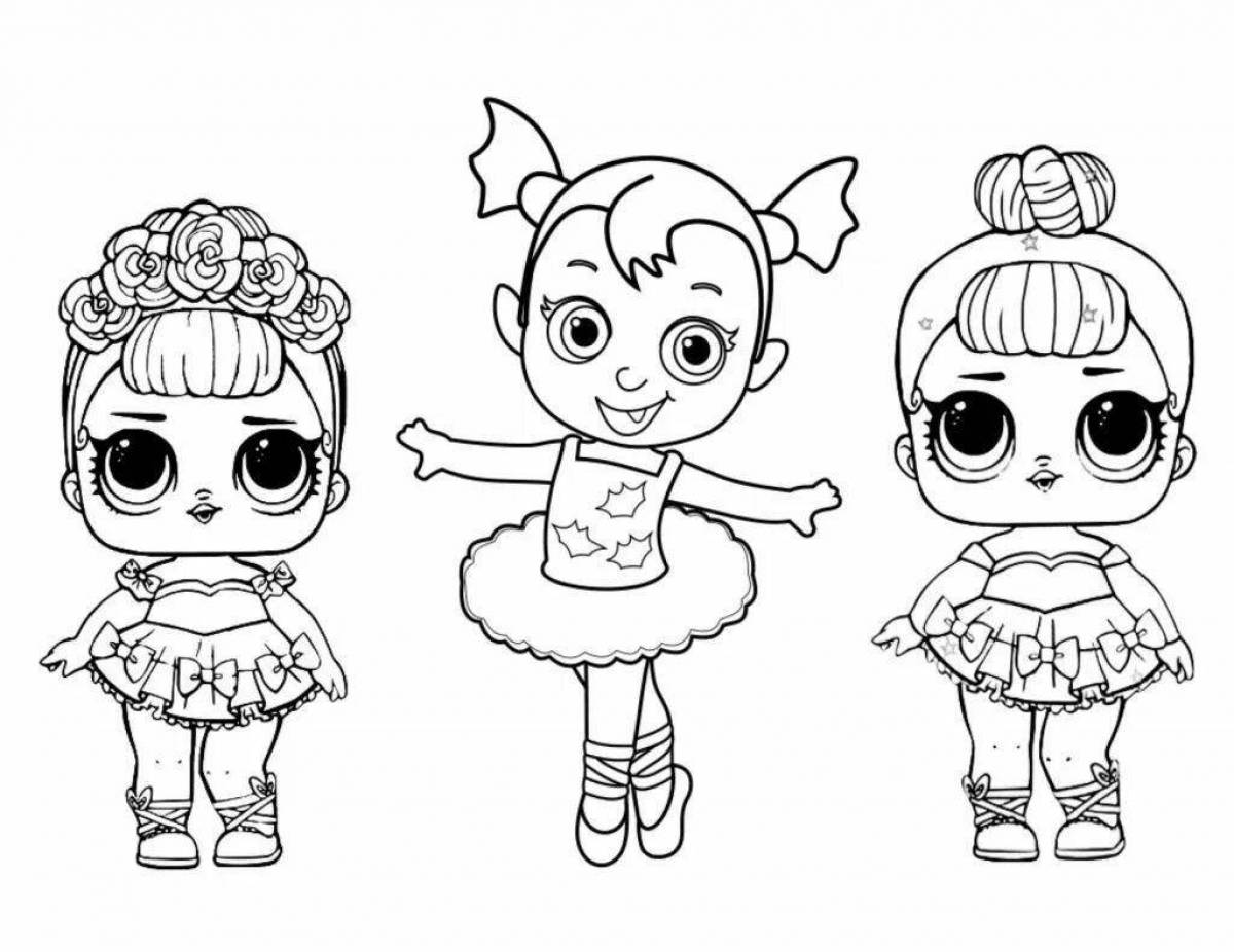 Charming coloring book for lol dolls