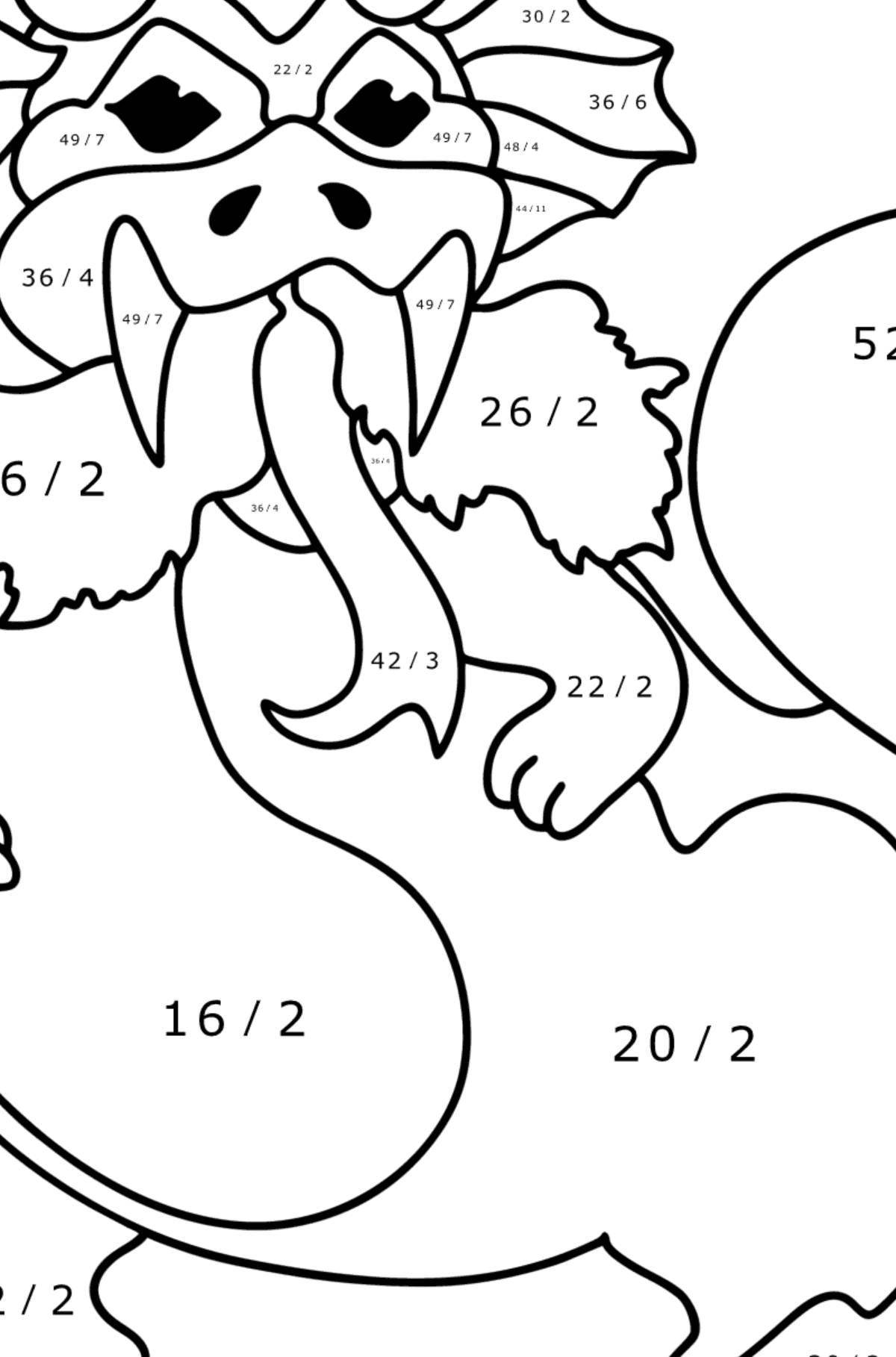 Photo Large dragon coloring page