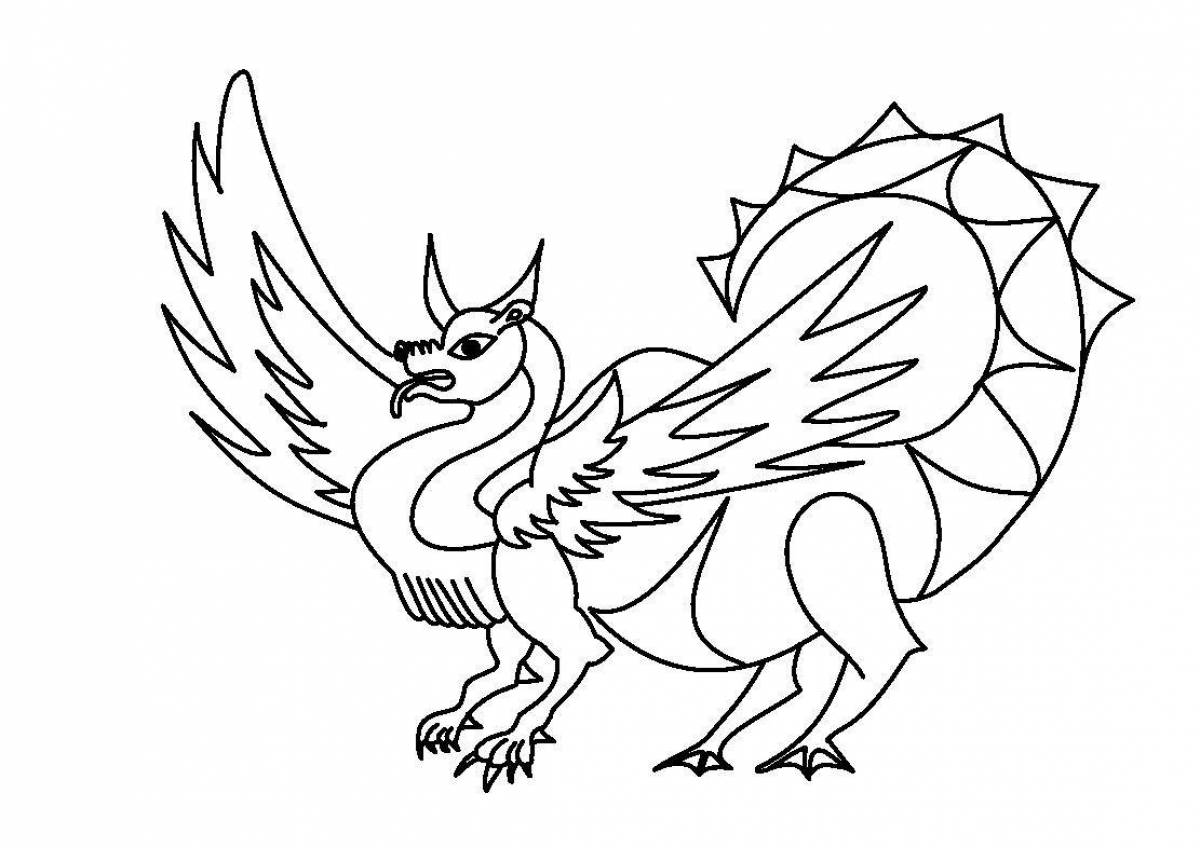 Photo Elegant dragon coloring