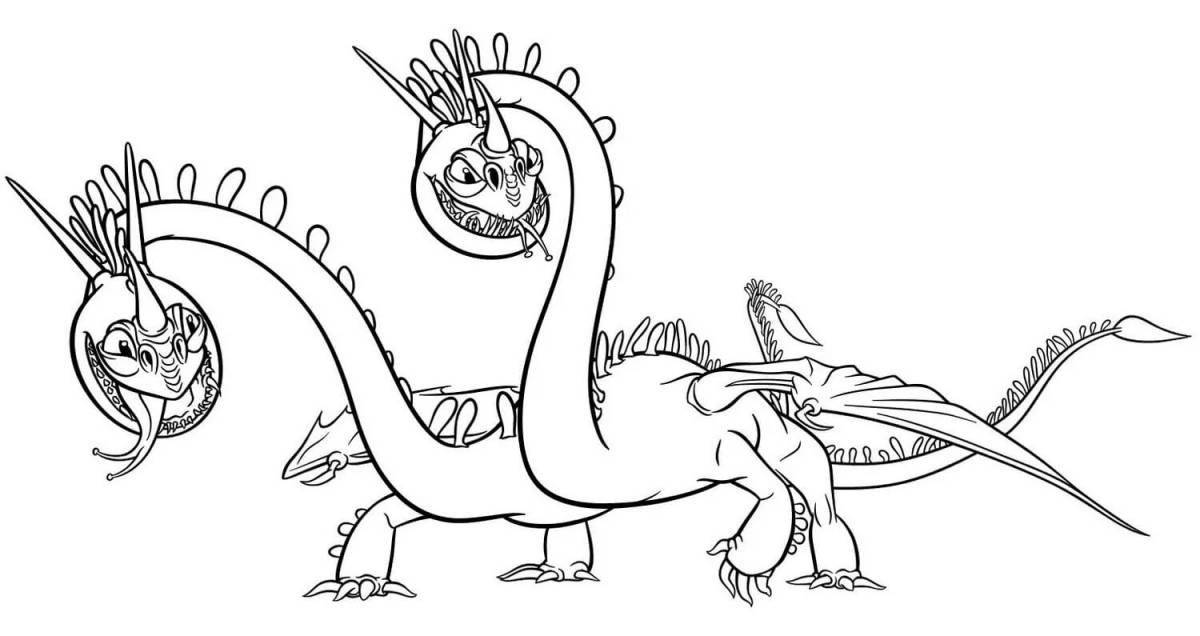 Photo Spooky dragon coloring book