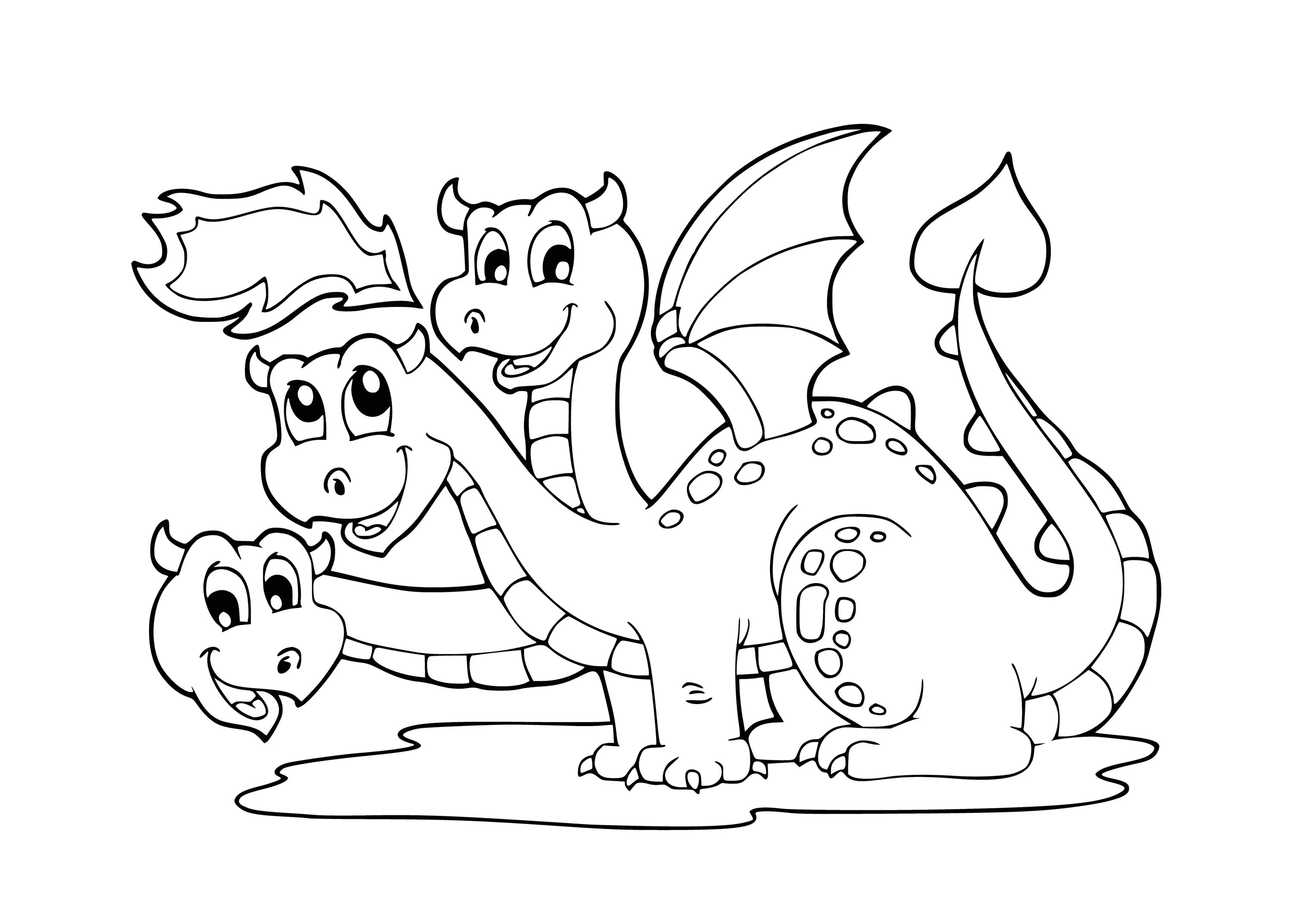 Great dragon coloring book