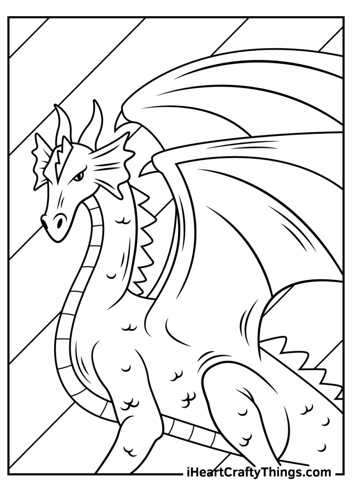 Роскошная раскраска дракона