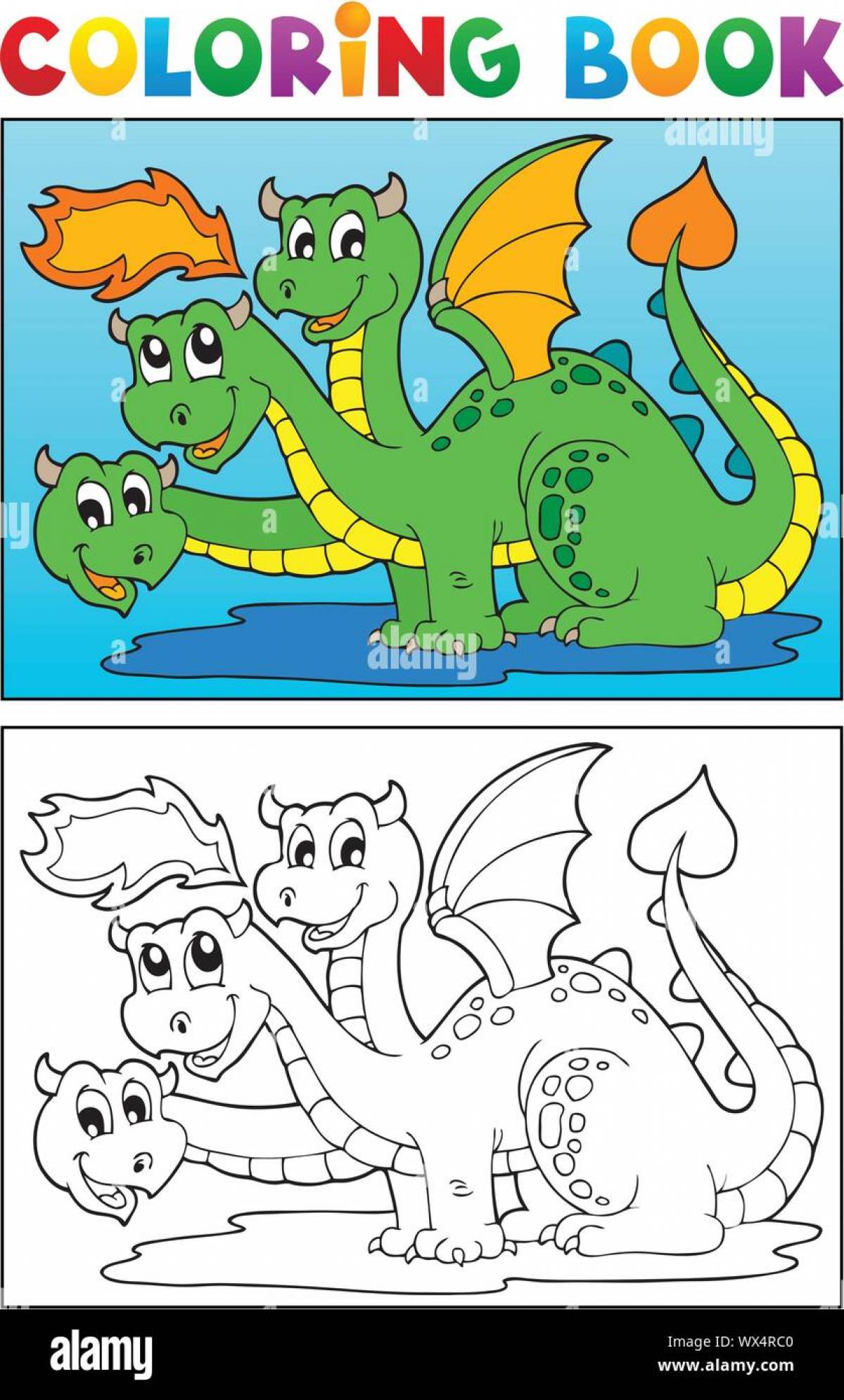 Glowing dragon coloring book