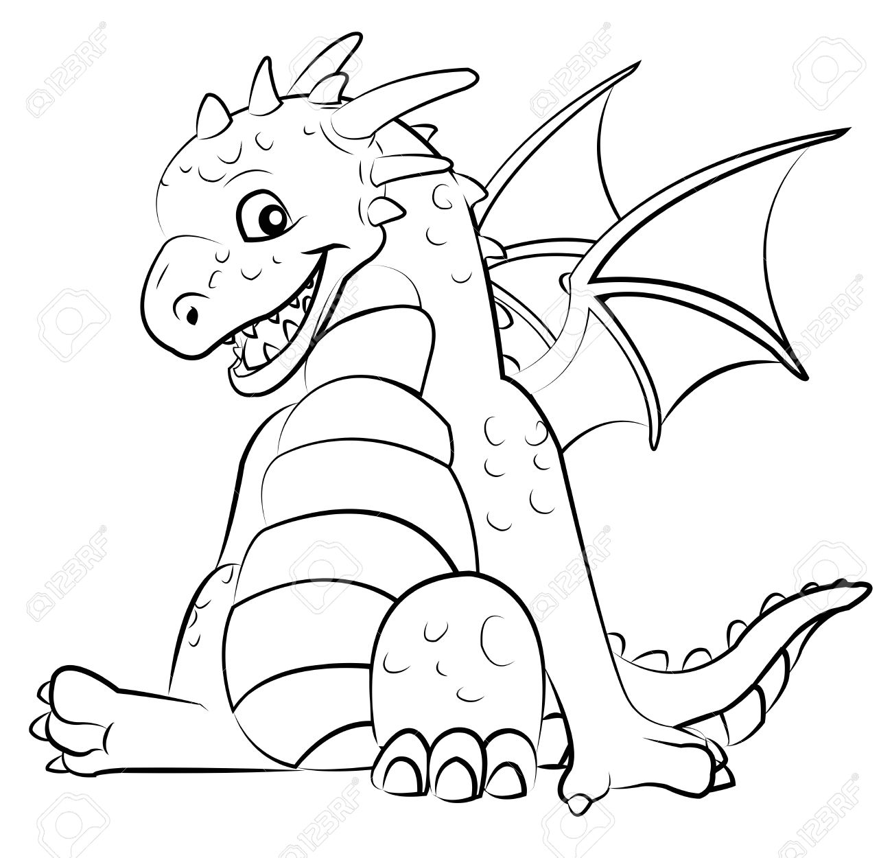 Adorable dragon coloring book