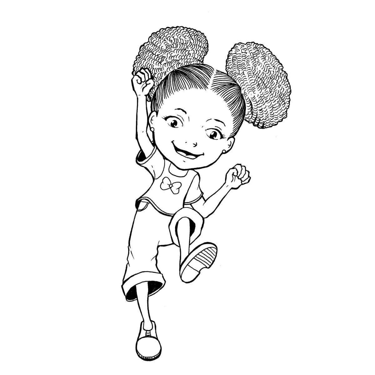 Color-fiesta pencil coloring page for girls