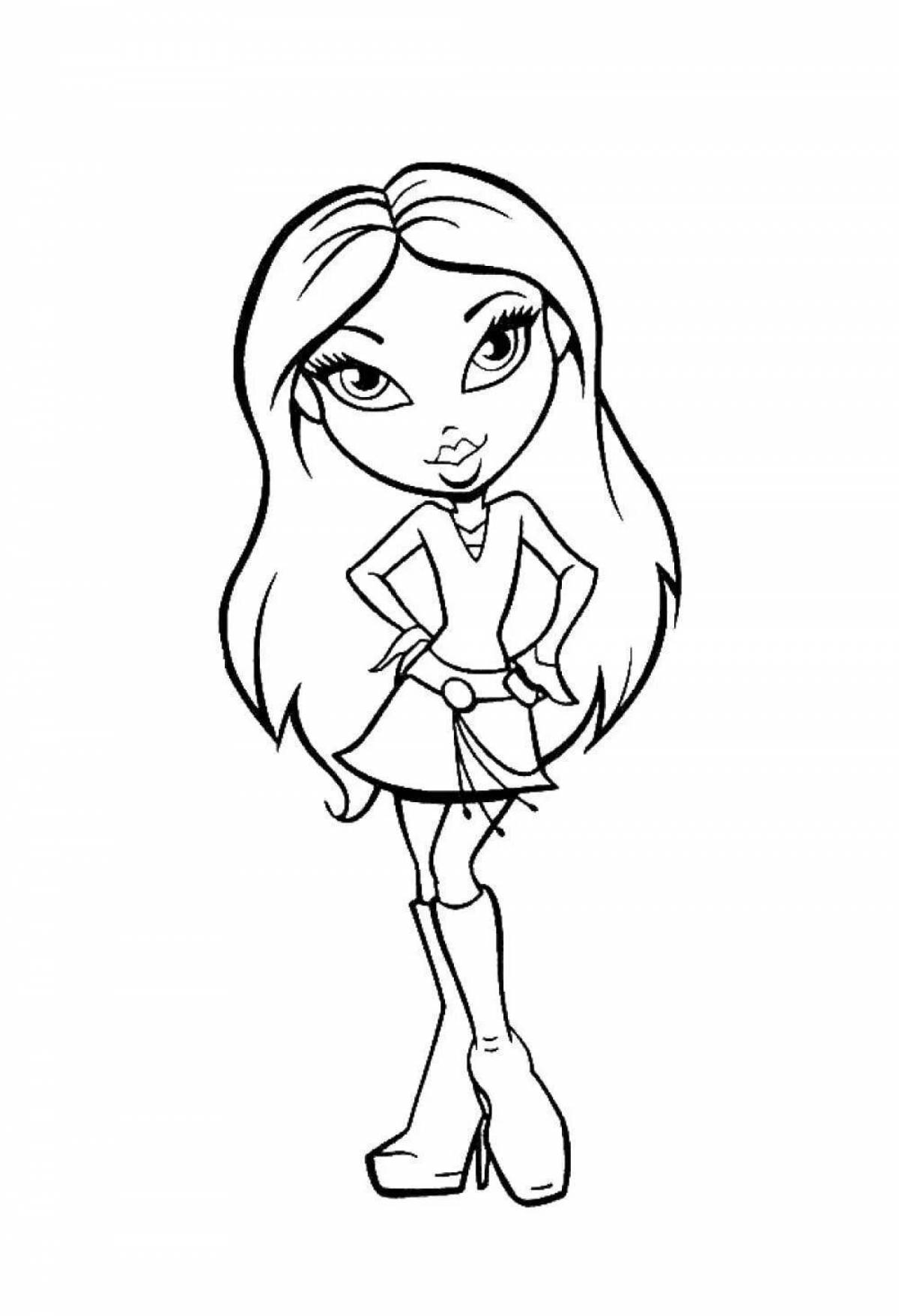Color-mania pencil coloring page for girls