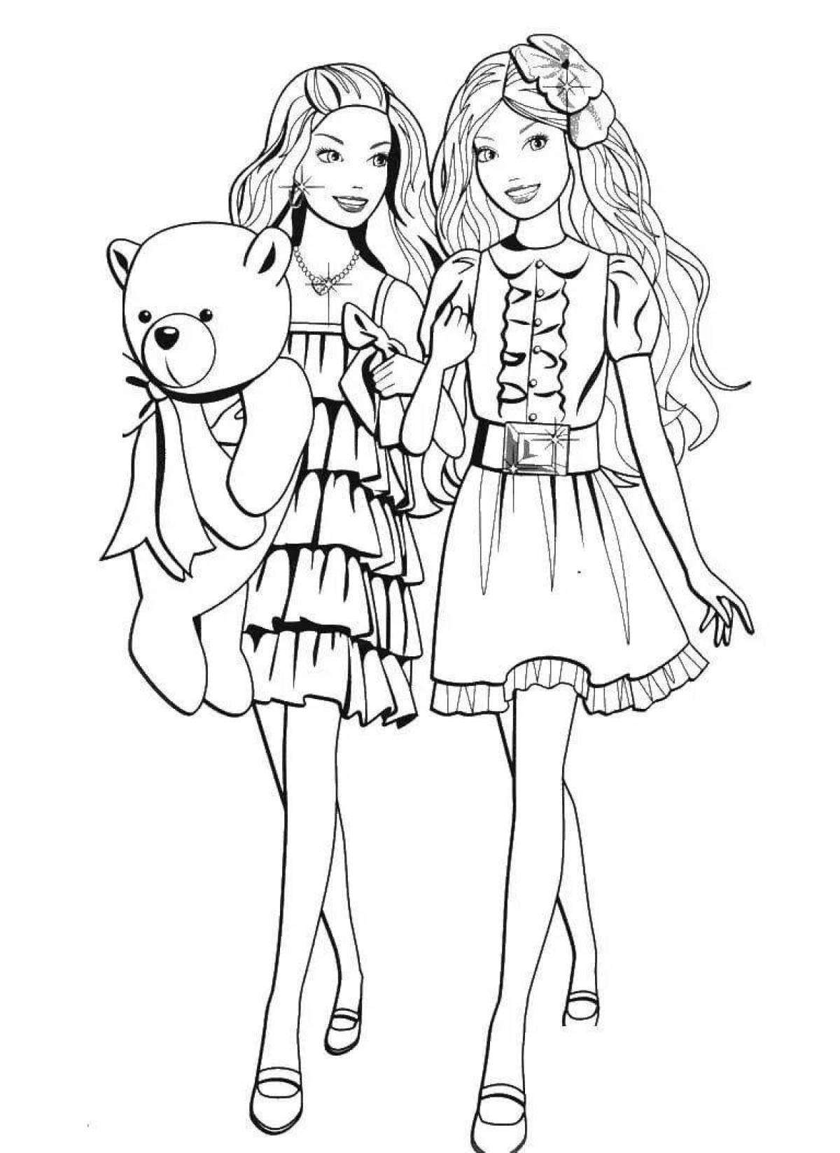 Colourful coloring pages for girls