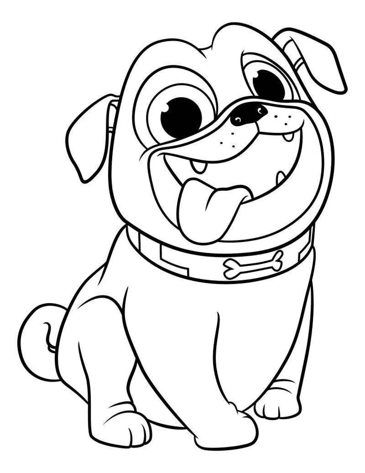 Animated dog boy coloring book