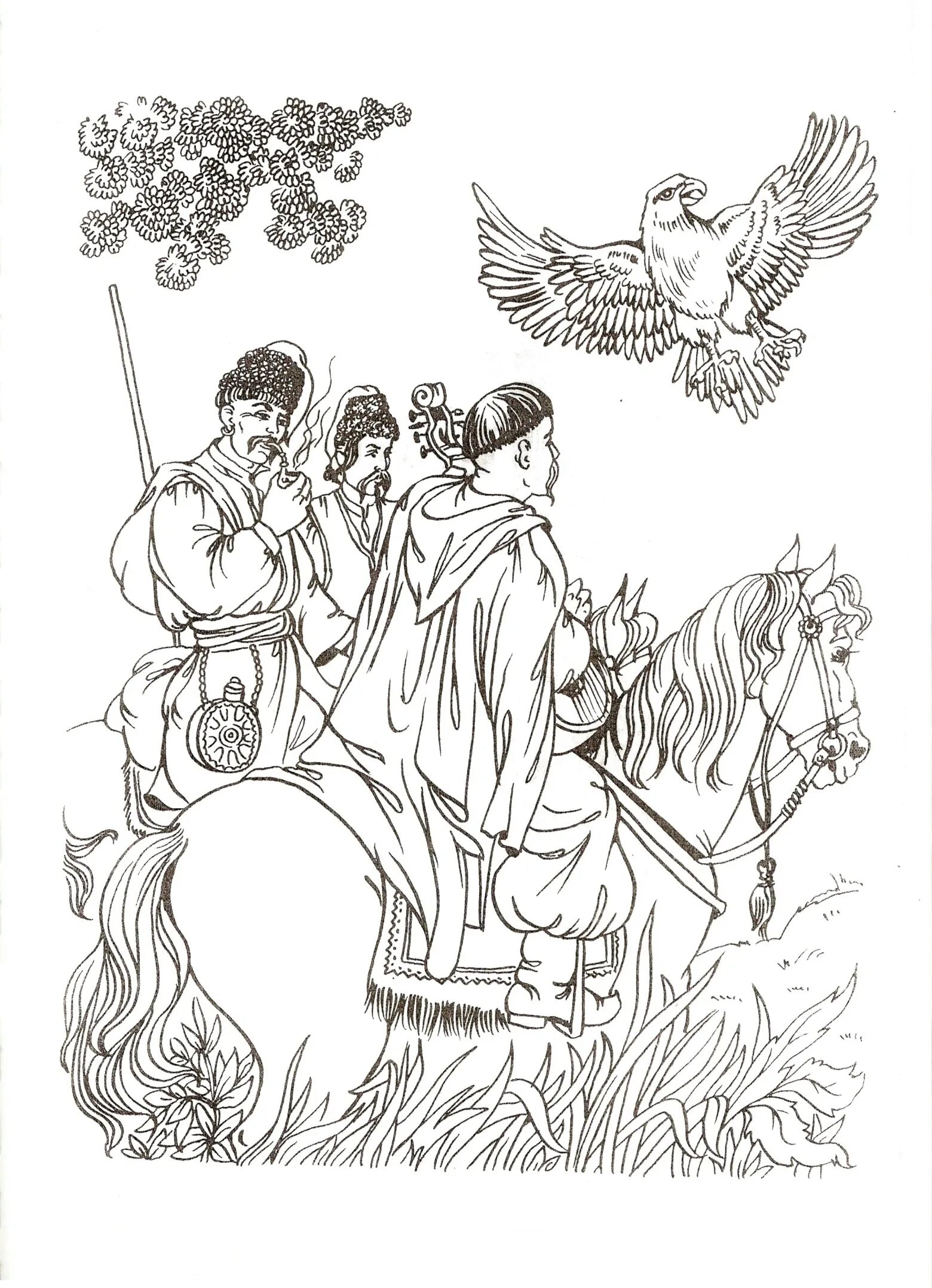 Coloring pages playful cossacks for kids