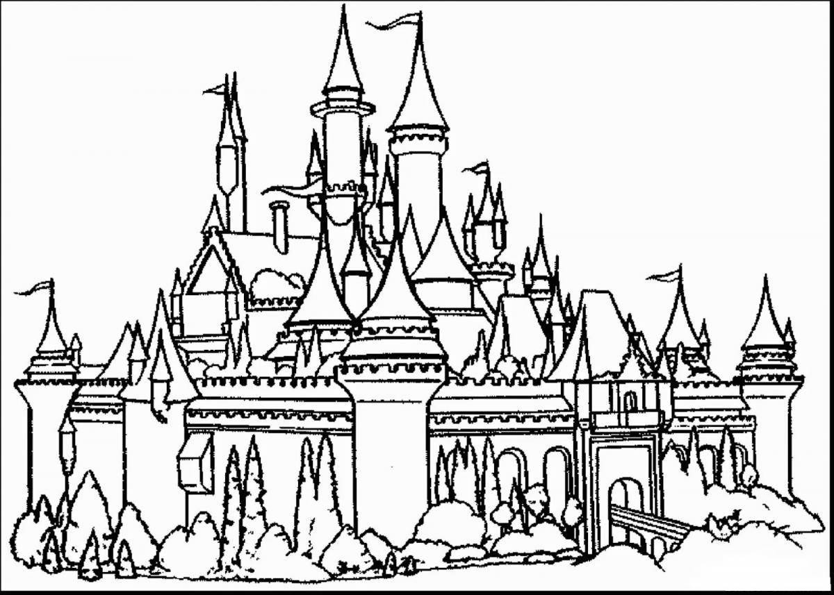 Coloring book dazzling castles for girls