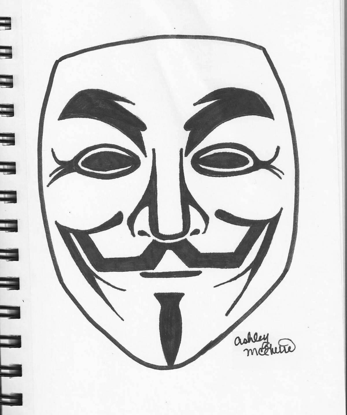 Anonymous coloring page idea - bold