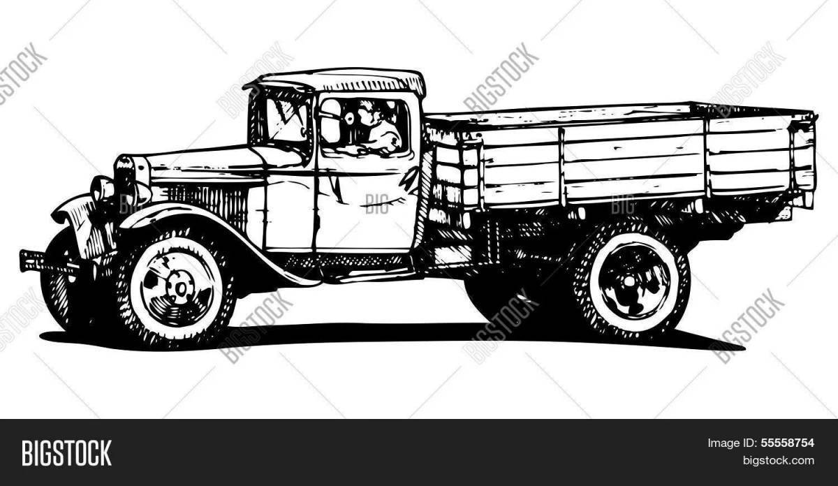Playful truck coloring page for kids