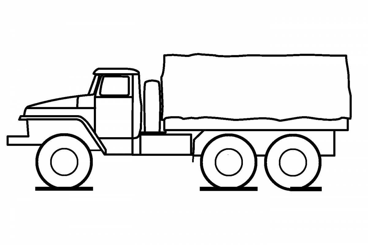 Interesting truck coloring pages for kids