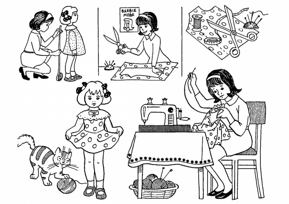 Fun coloring book seamstress for babies