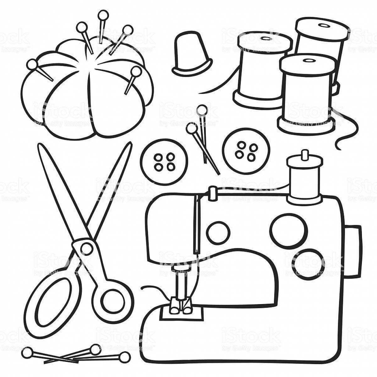 Gorgeous seamstress coloring book for kids
