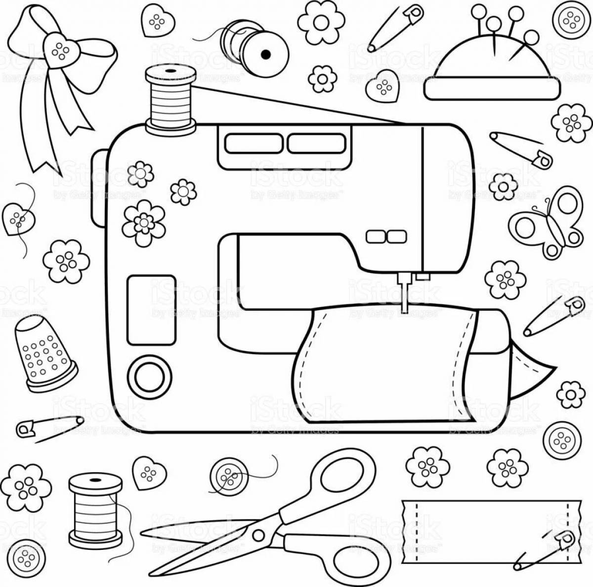 Adorable seamstress coloring book for babies