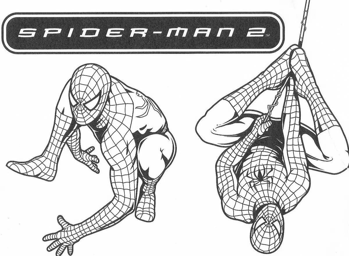 Radiantly coloring page spider man colored
