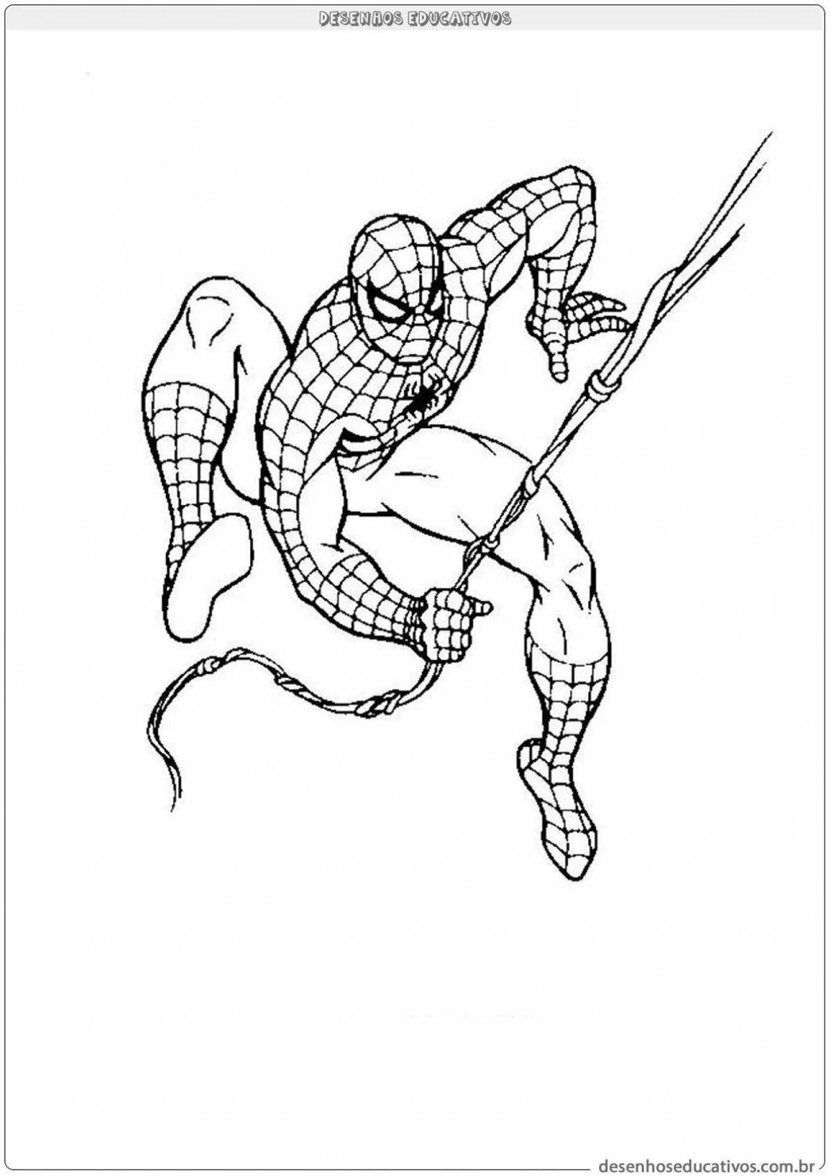 Spider-man brightly colored coloring book colored