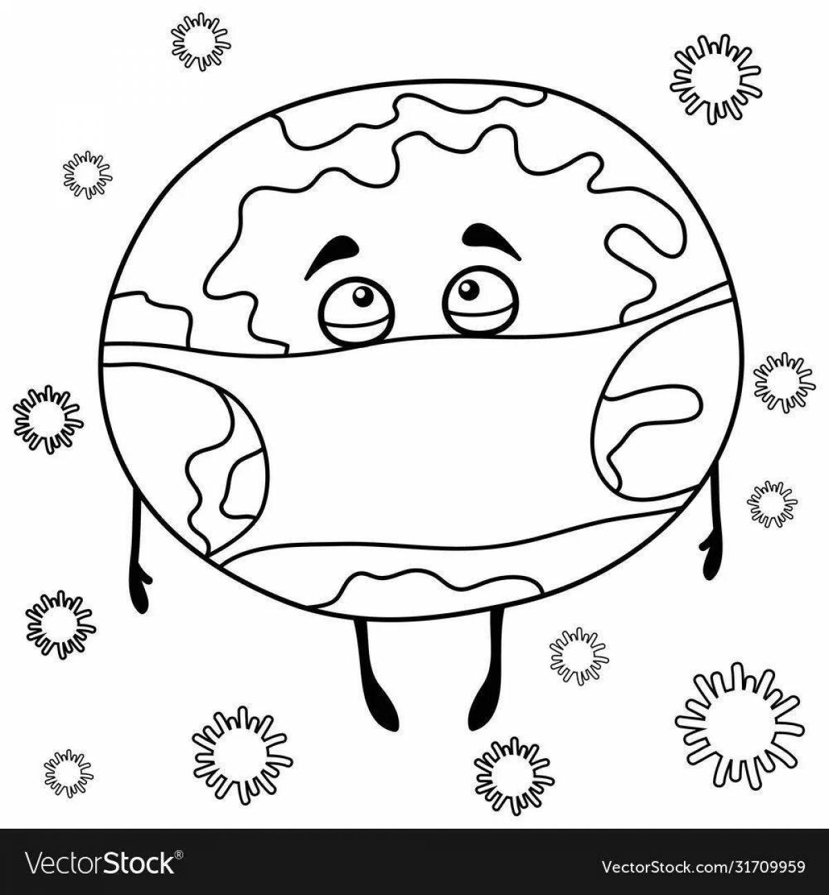 Inspirational moon and earth coloring book