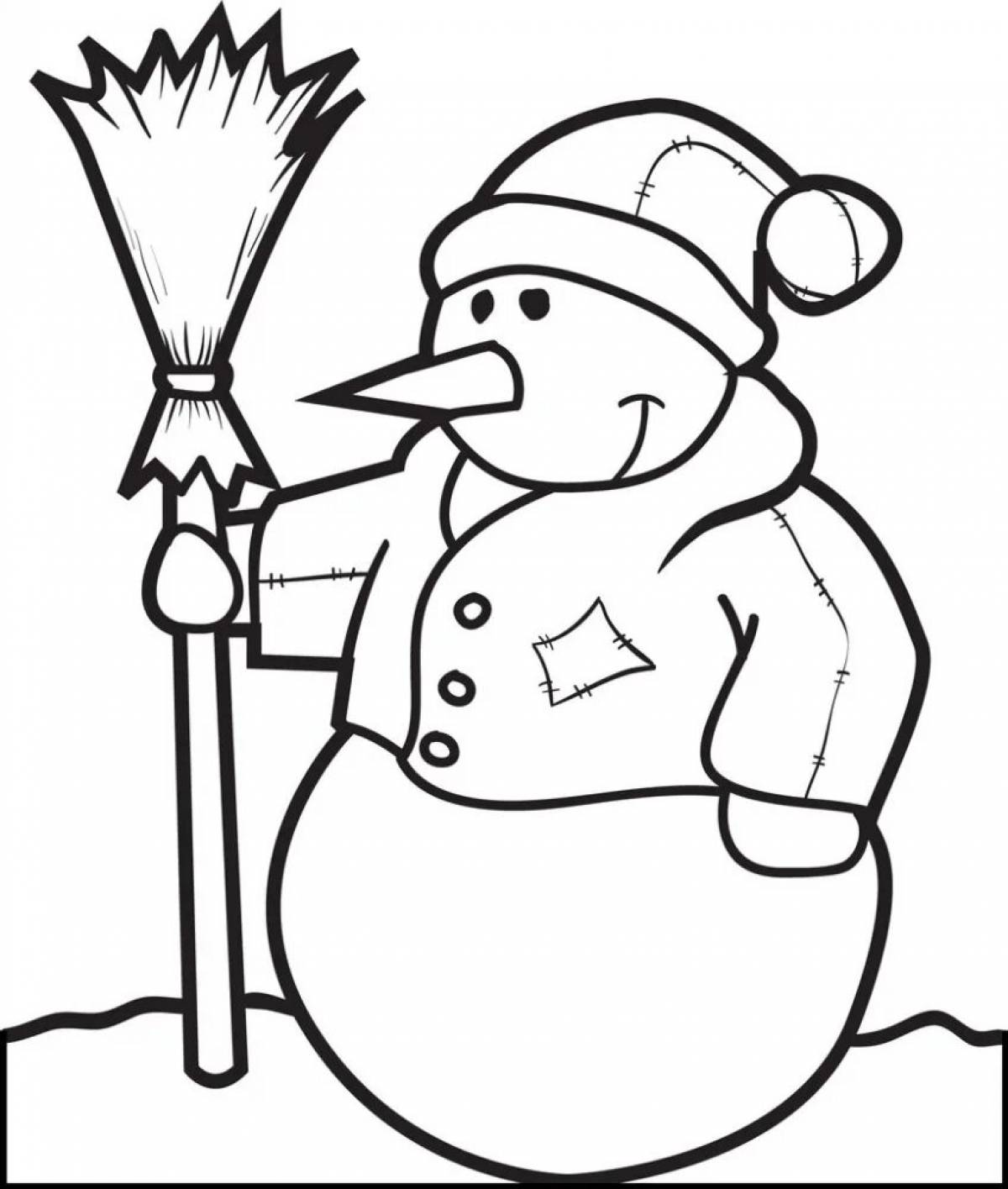 Photo Snowman with broom #2