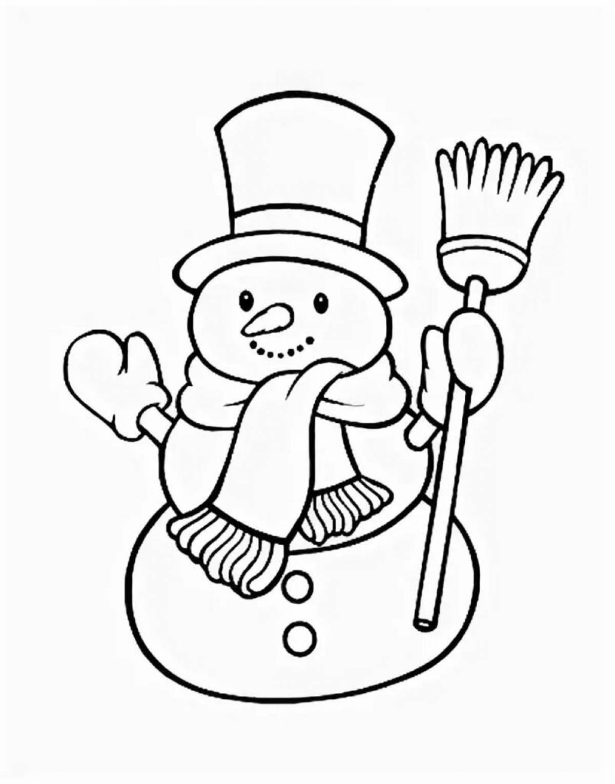 Snowman with broom #3