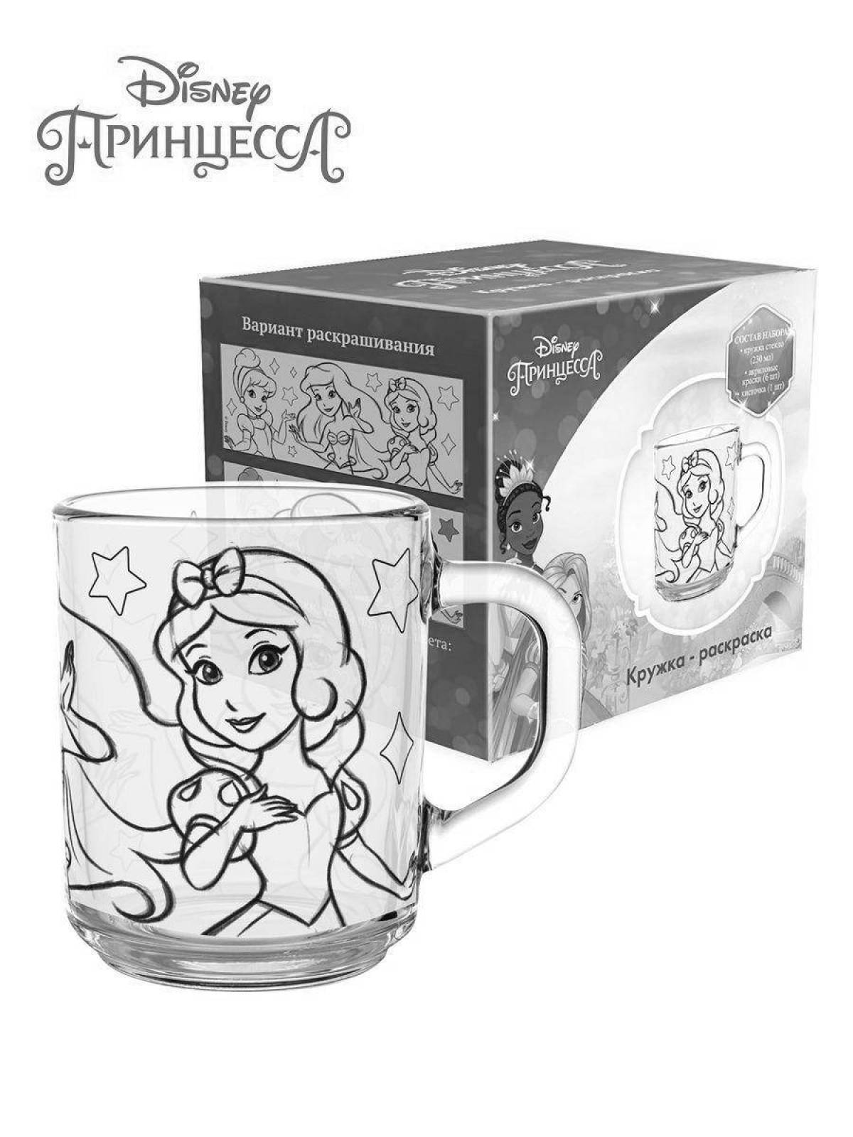 Radiant coloring page mug cold heart
