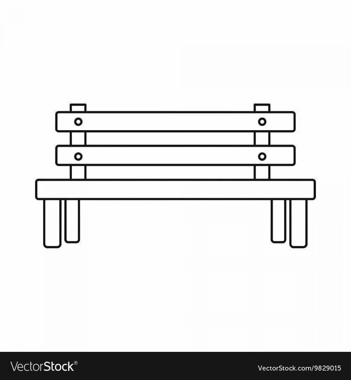 Картинка скамейка для детей раскраска