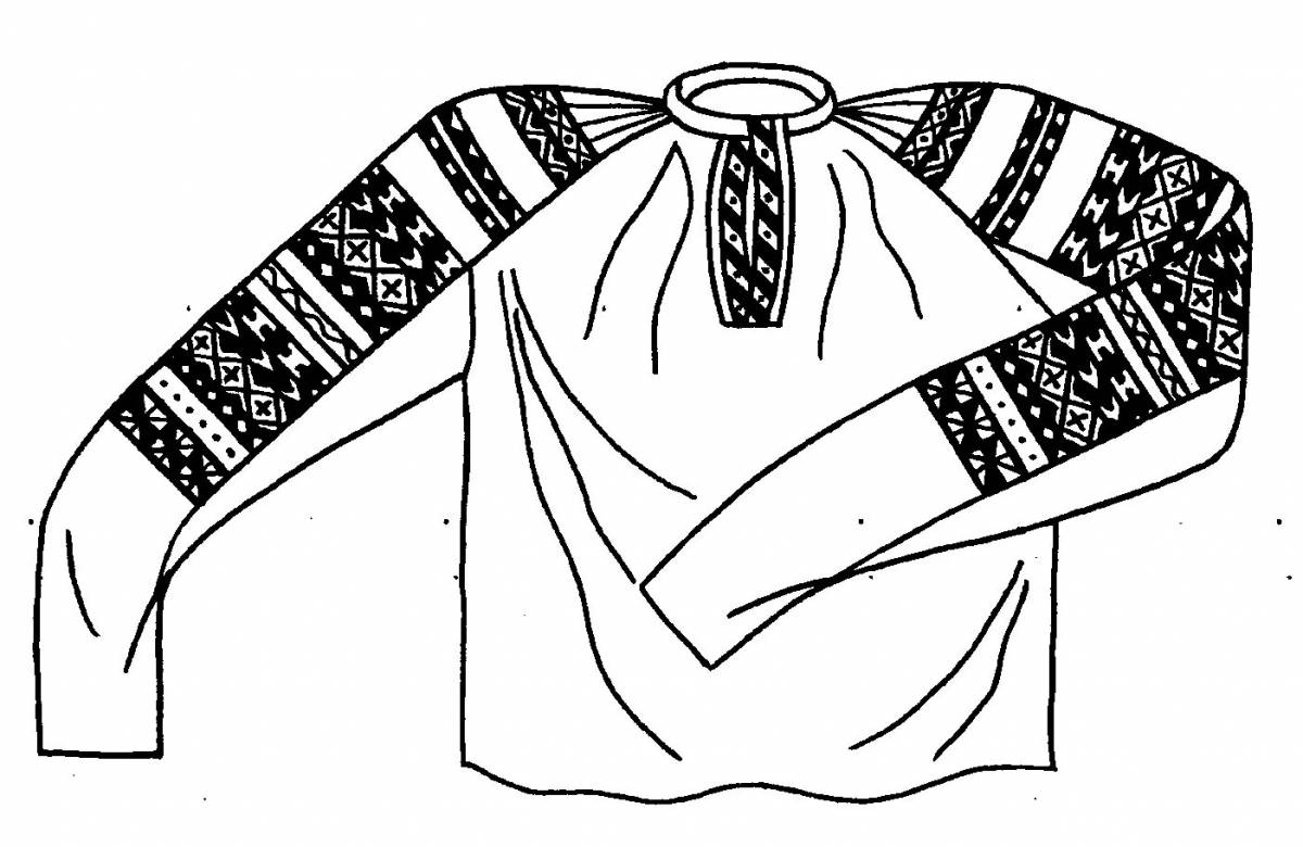 Рисунок одежды с национальным узором