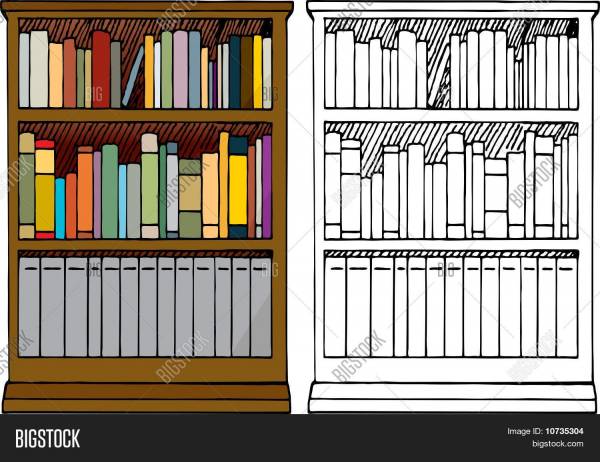 Книжный шкаф раскраска