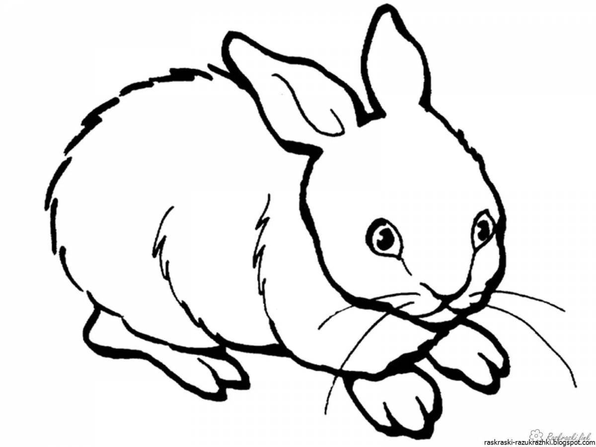 Wiggly coloring page bunny for kids