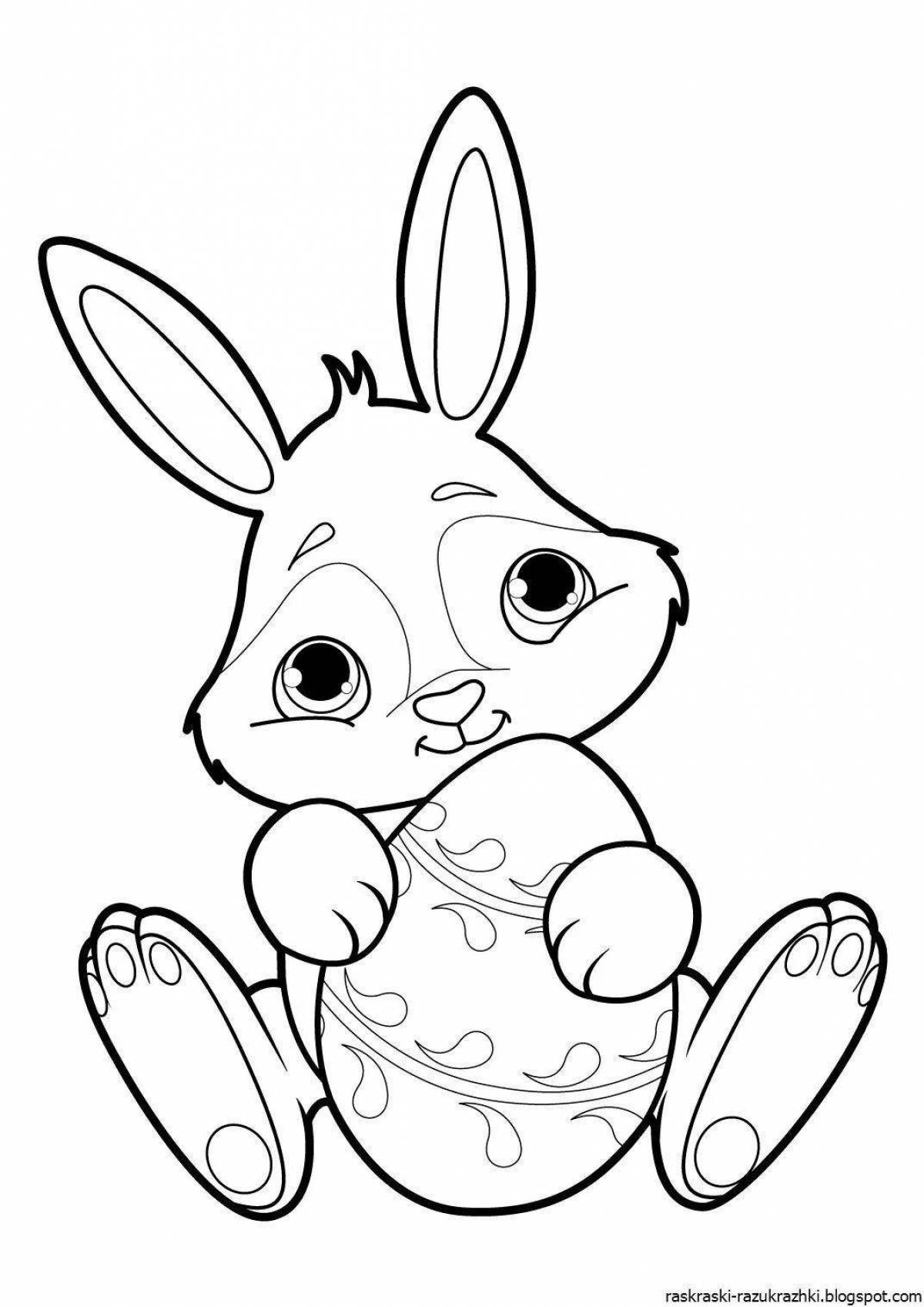 Spunky coloring page bunny for kids