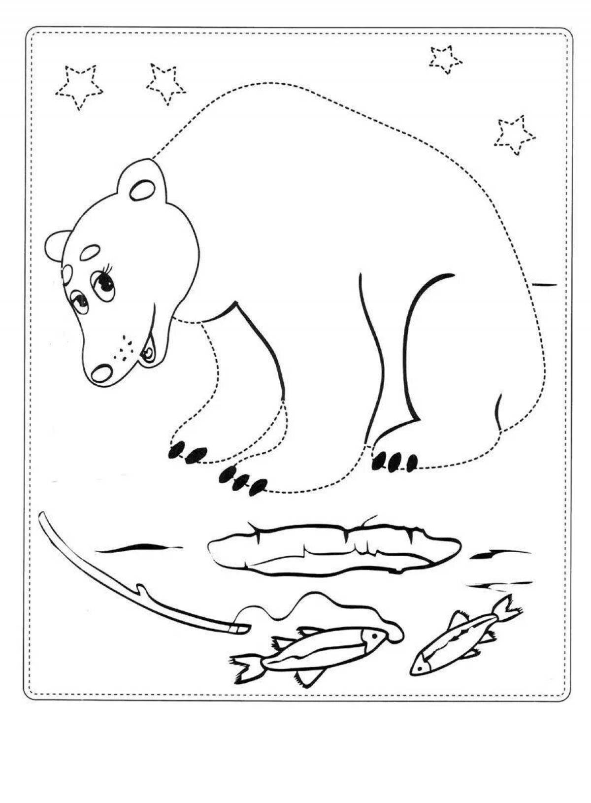 Coloring book playful umka and bear