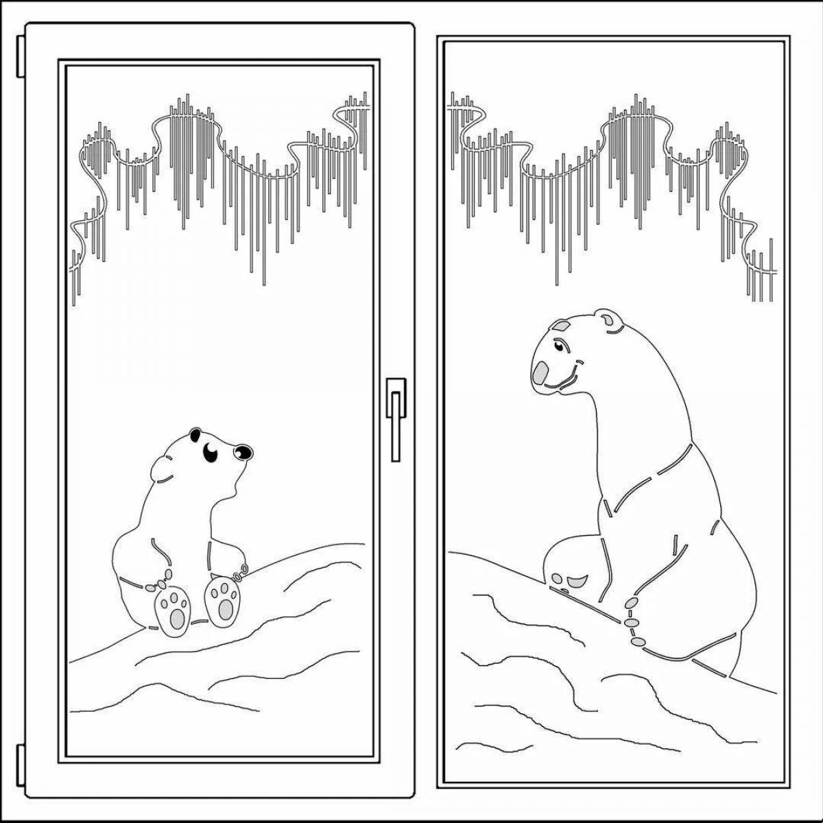 Coloring page festive umka and bear