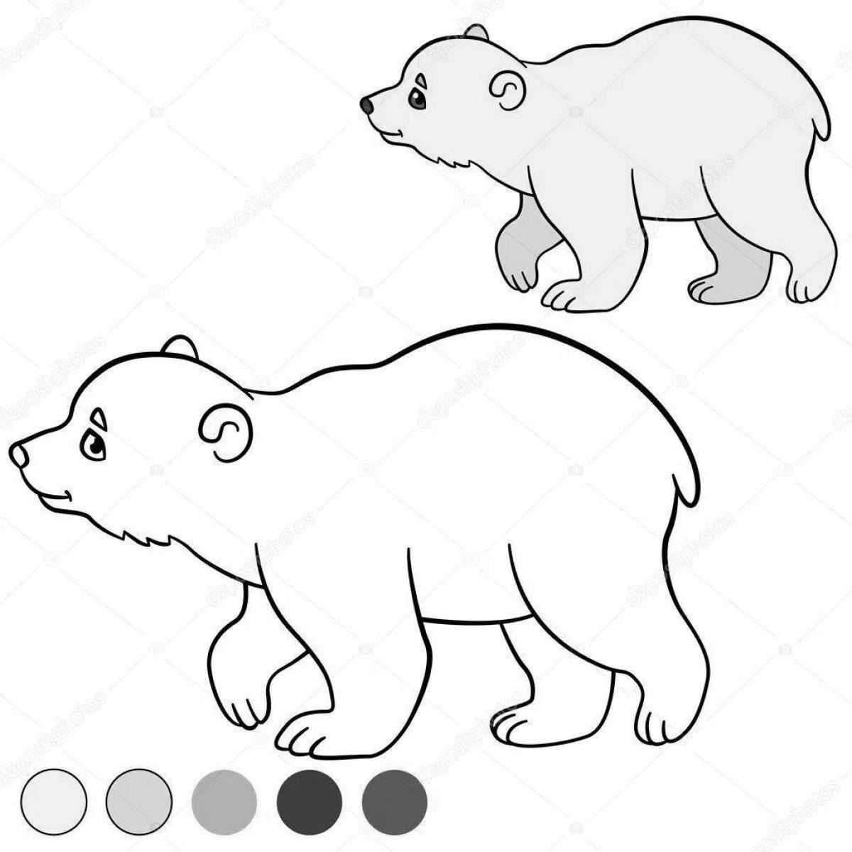Coloring page filled with colors umka and bear