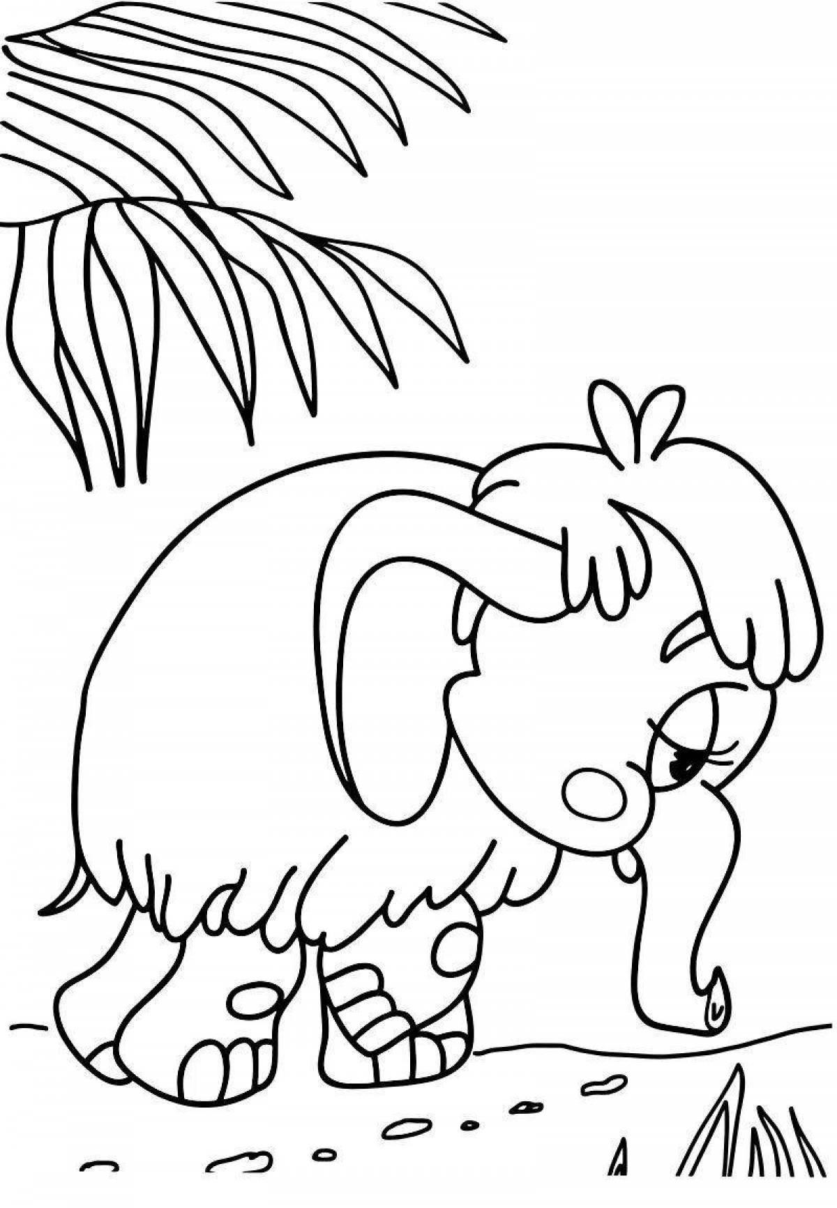 Coloring mammoth for kids