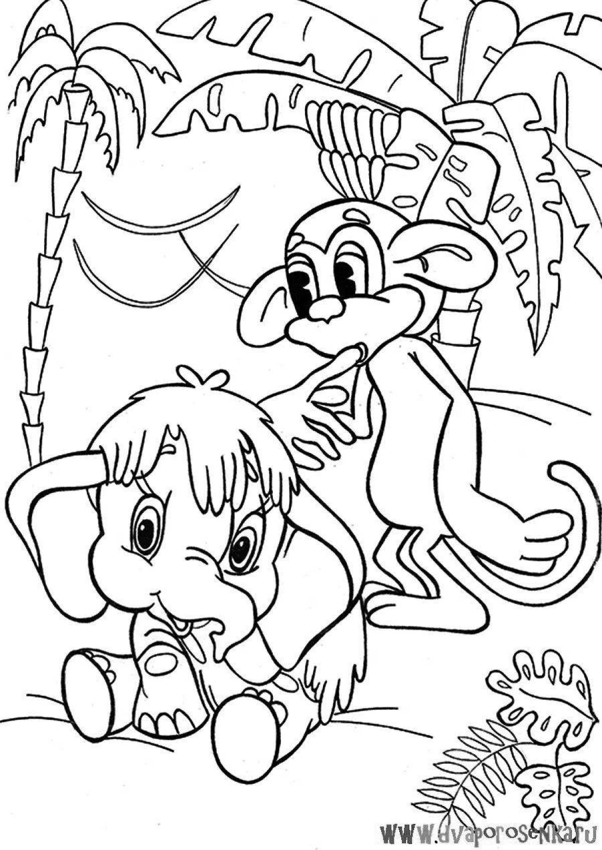 Mammoth fantasy coloring book for kids