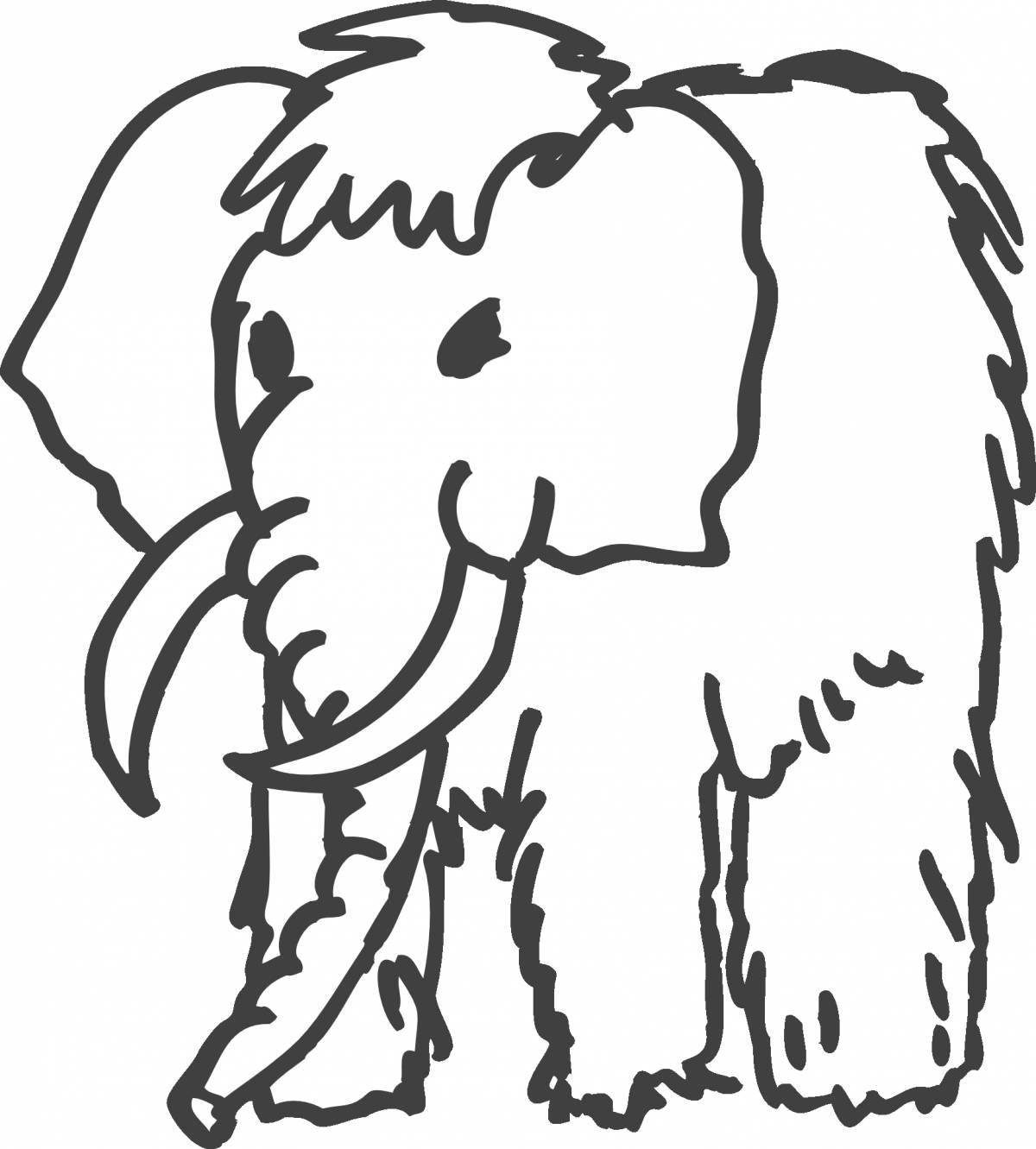 Outstanding mammoth coloring book for kids