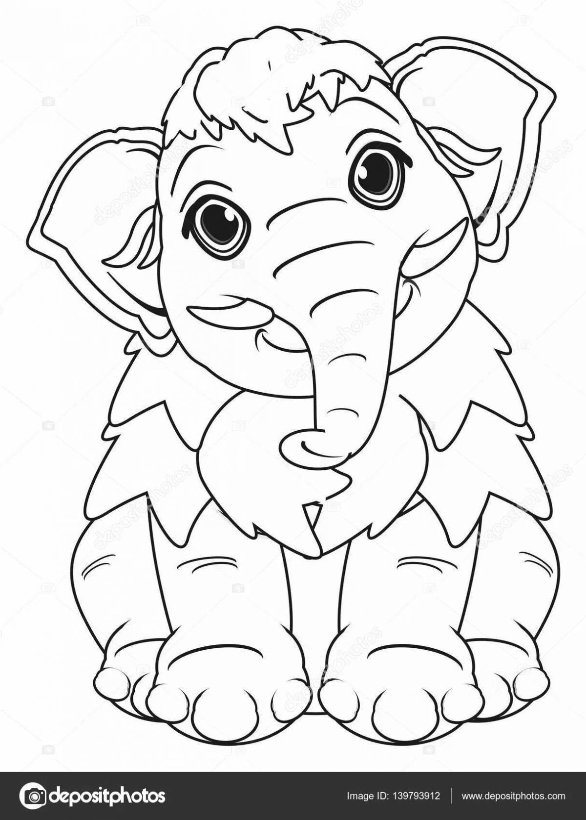 Great mammoth coloring book for kids