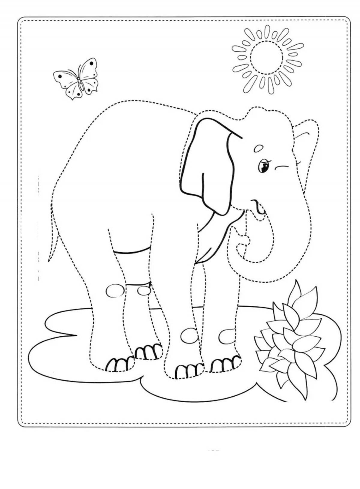Amazing coloring mammoth for kids