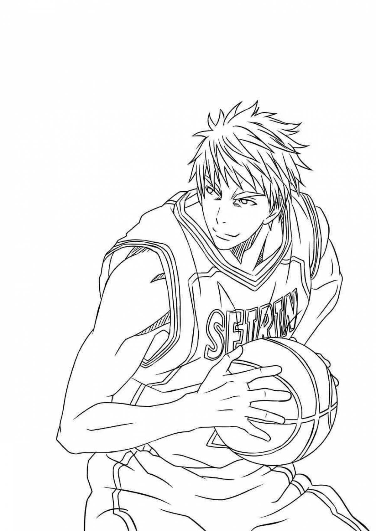 Kuroko's outstanding anime basketball coloring page