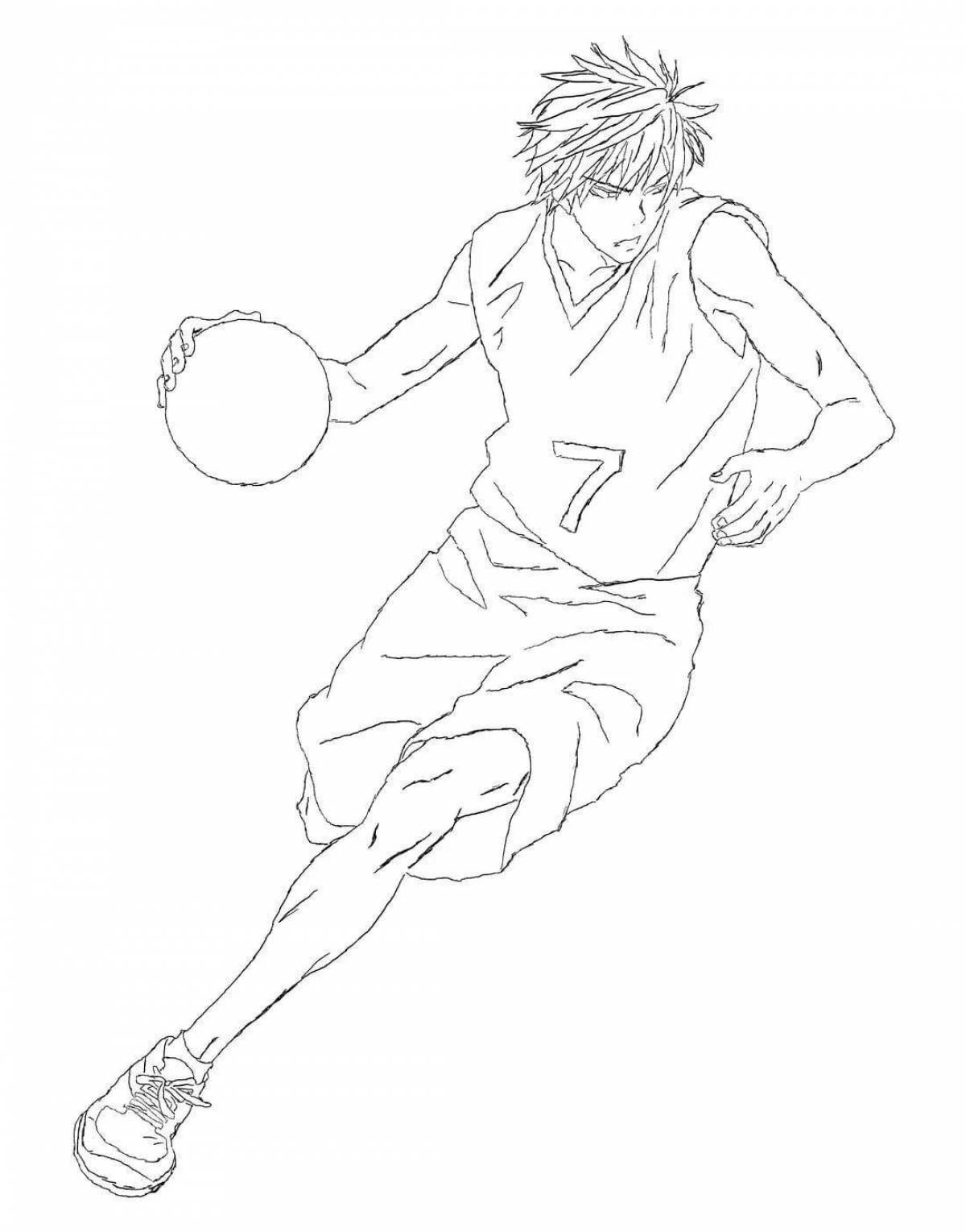 Brave kuroko anime basketball coloring page