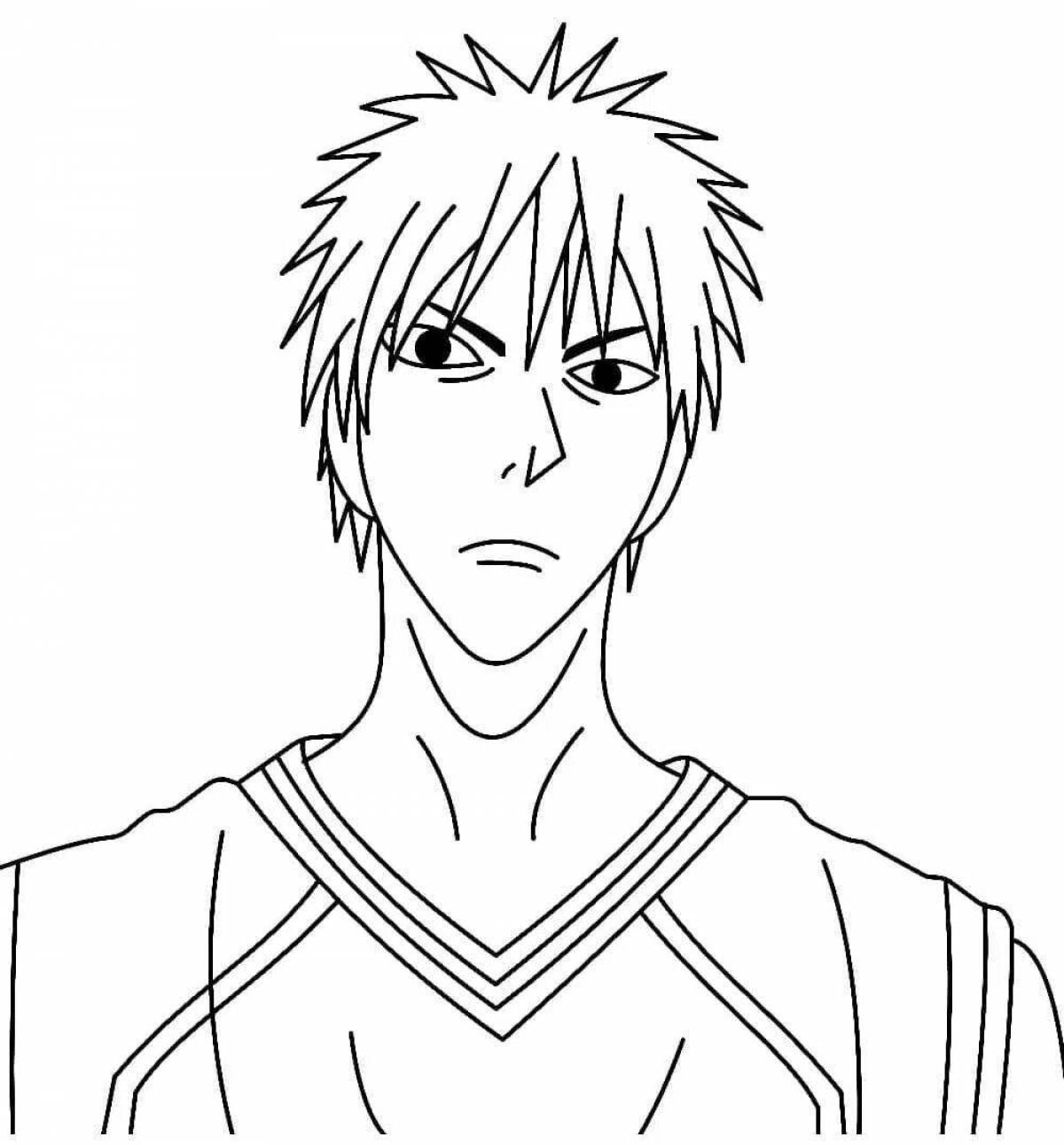 Brilliant kuroko anime basketball coloring page