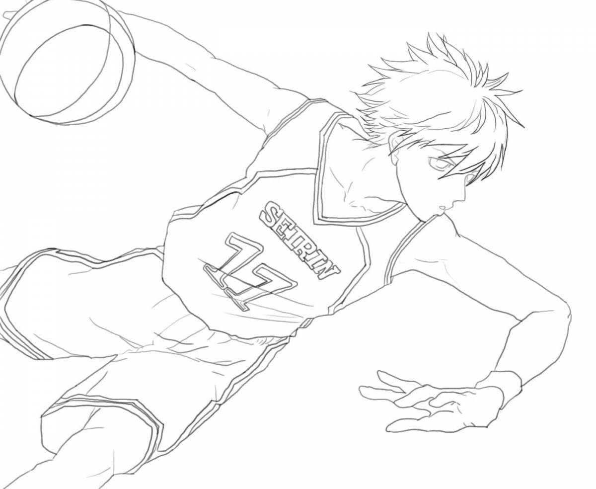 Glamorous kuroko anime basketball coloring page
