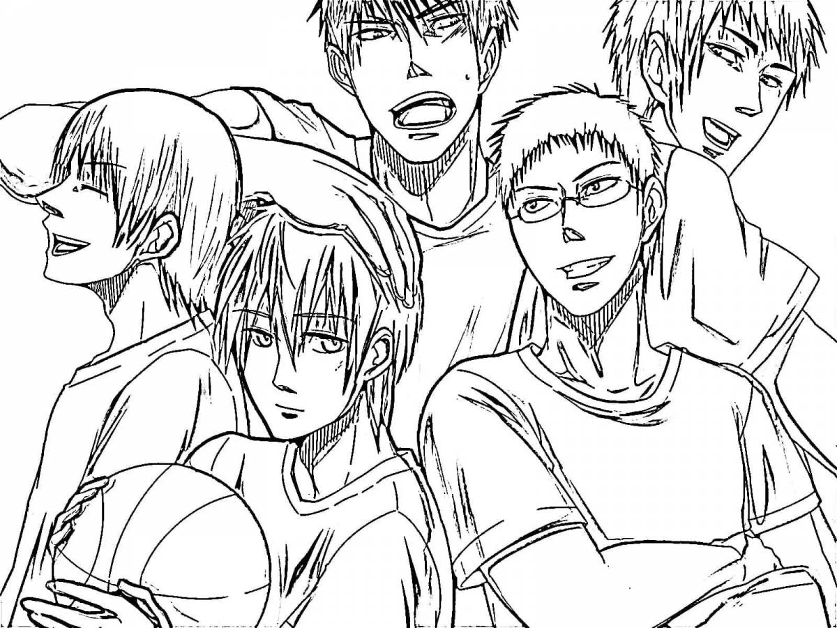 Kuroko's mesmerizing anime basketball coloring page