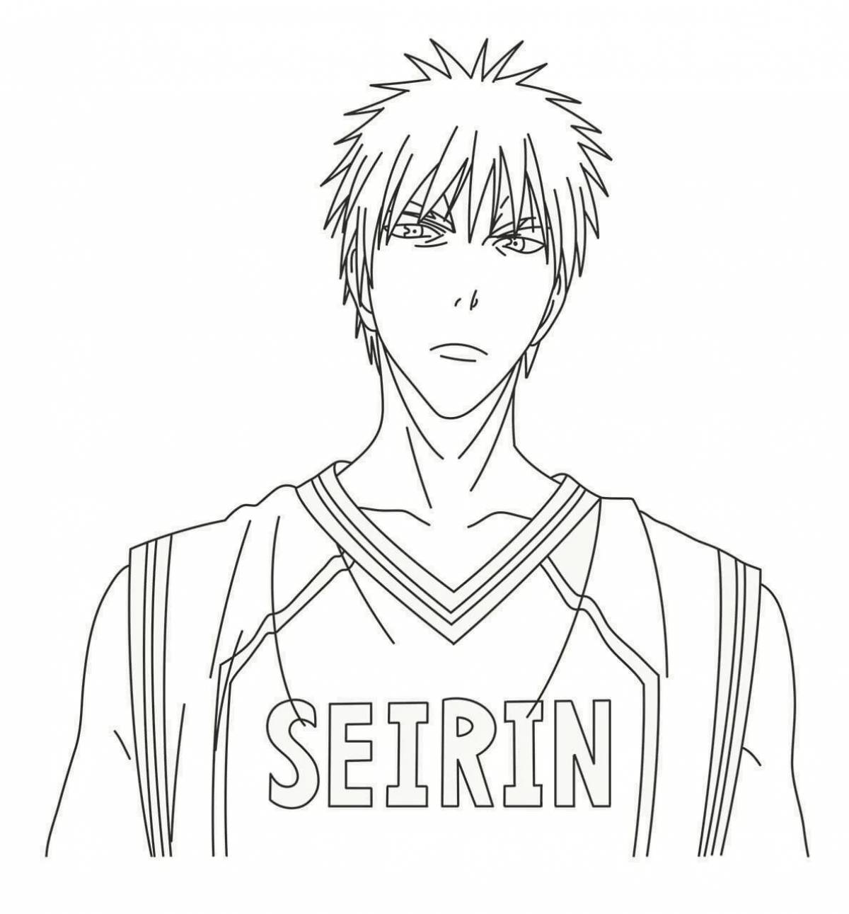 Hypnotic kuroko anime basketball coloring page