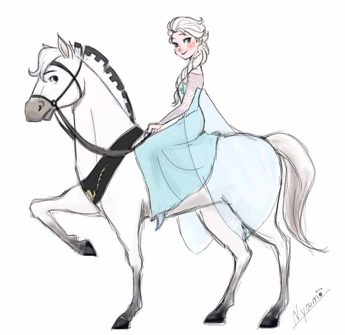 Elsa on a horse #8