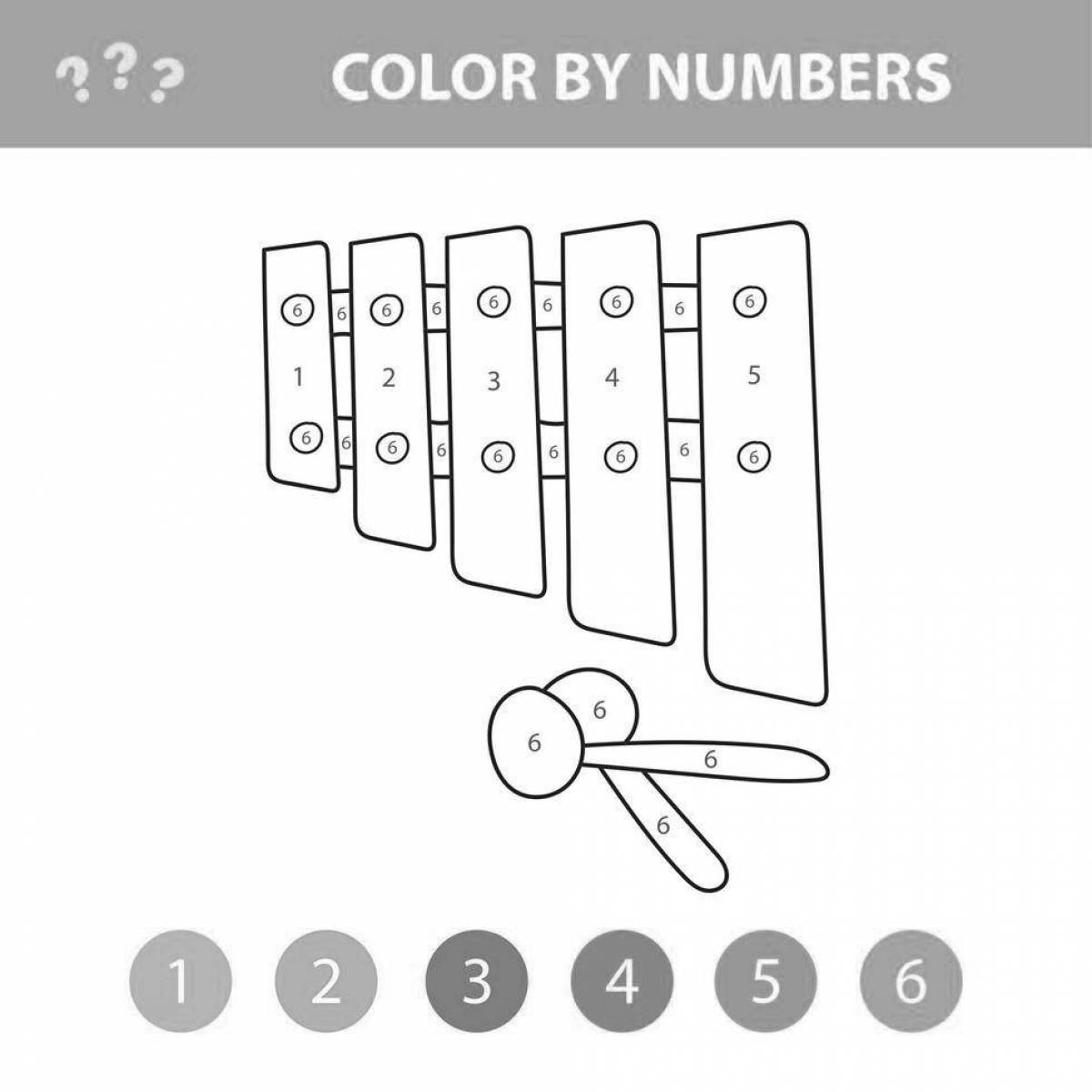 Children's xylophone coloring book for kids