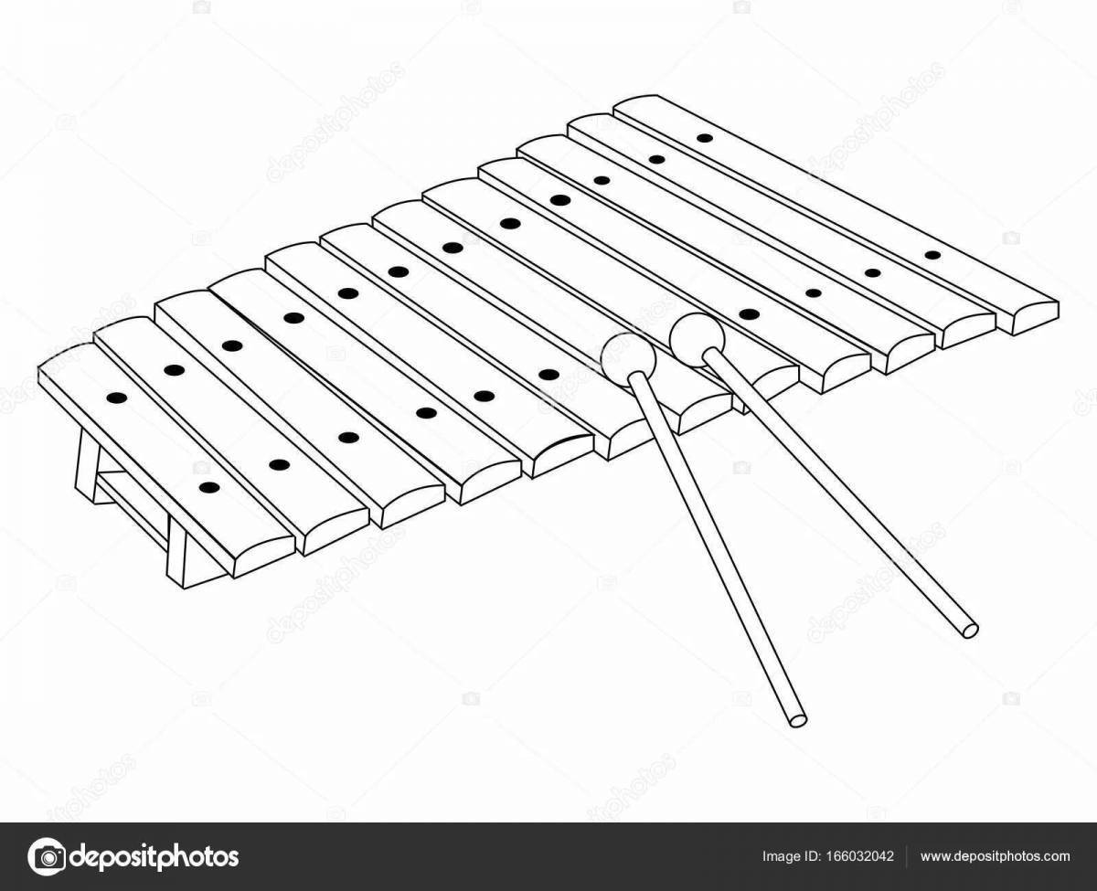 Playful baby xylophone coloring page