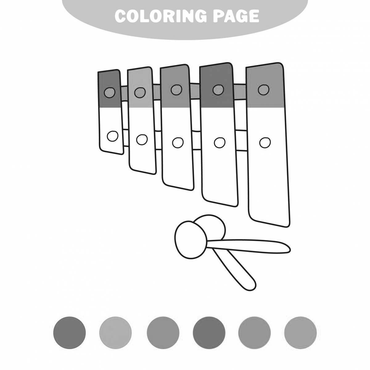 Shining Xylophone coloring book for little ones