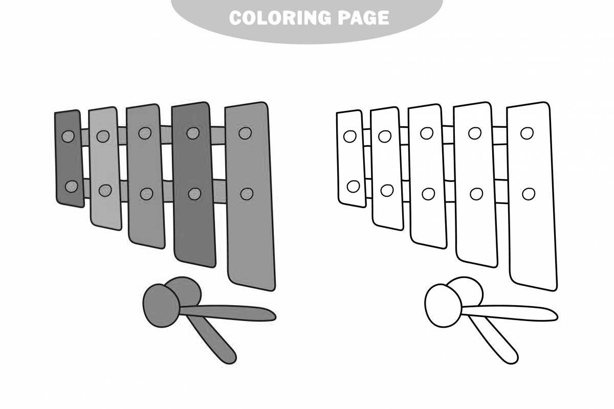 Exciting xylophone coloring book for kids